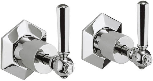 Larger image of Crosswater Waldorf Stop Taps With Chrome Lever Handles.