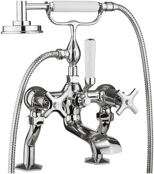 Larger image of Crosswater Waldorf Bath Shower Mixer Tap With Crosshead Handles.