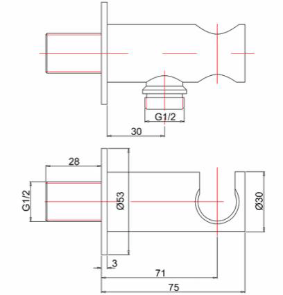 Technical image of Crosswater Wisp Premium Shower Kit (3 Mode, Chrome).