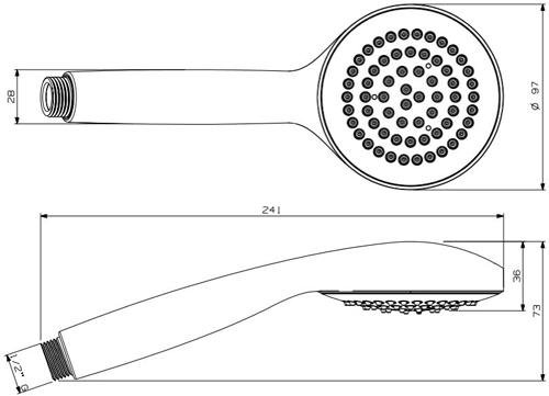 Technical image of Crosswater Wisp Premium Shower Kit (3 Mode, Chrome).