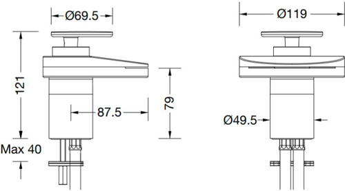 Technical image of Crosswater Water Circle Waterfall Basin Mixer Tap & Designer Handle (Chrome).