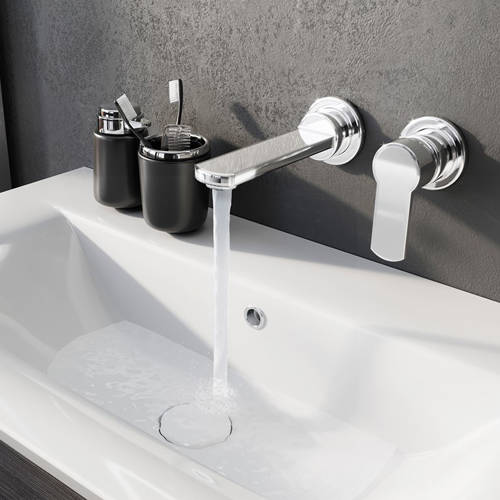 Example image of Crosswater Wisp Wall Mounted Basin Mixer Tap (Chrome).