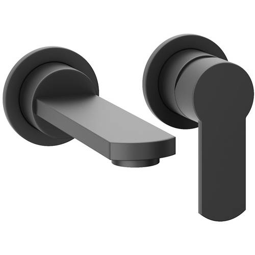 Larger image of Crosswater Wisp Wall Mounted Basin Mixer Tap (Matt Black).