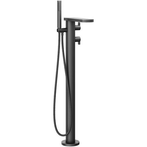 Larger image of Crosswater Wisp Floor Standing Thermostatic Bath Shower Mixer Tap (M Black).