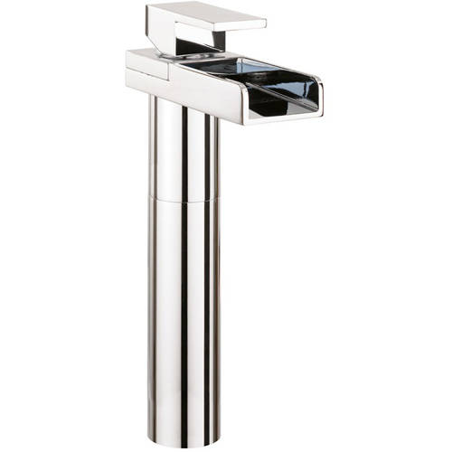 Larger image of Crosswater Water Square Tall Basin Mixer Tap (Chrome).
