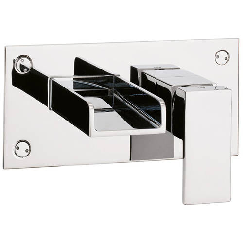 Larger image of Crosswater Water Square Wall Mounted Basin Tap (Chrome).