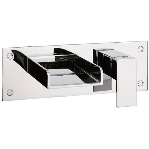 Larger image of Crosswater Water Square Wall Mounted Bath Filler Tap (Chrome).