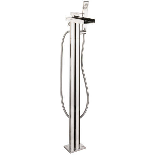 Larger image of Crosswater Water Square Floor Standing Bath Shower Mixer Tap (Chrome).