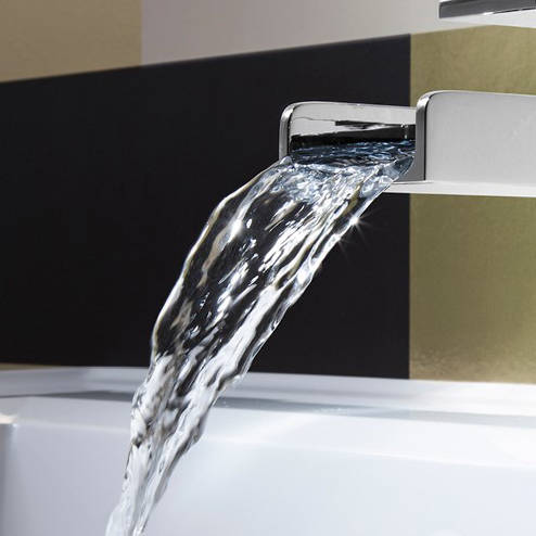 Example image of Crosswater Water Square Floor Standing Bath Shower Mixer Tap (Chrome).