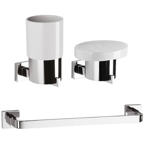 Larger image of Crosswater Zeya Bathroom Accessories Pack 5 (Chrome).
