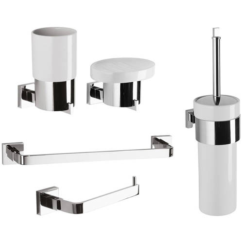 Larger image of Crosswater Zeya Bathroom Accessories Pack 7 (Chrome).