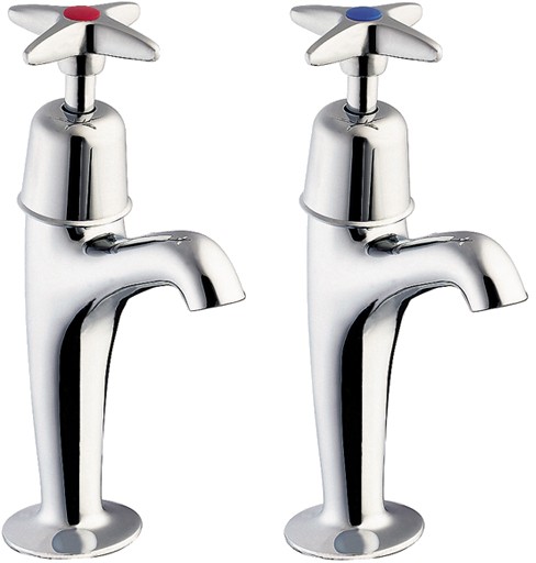 Larger image of Deva Cross Handle High Neck Sink Taps (Pair).