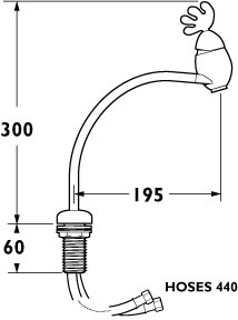 Technical image of Deva CriCri Double Reach Monoblock Mixer with Swivel (High Pressure)