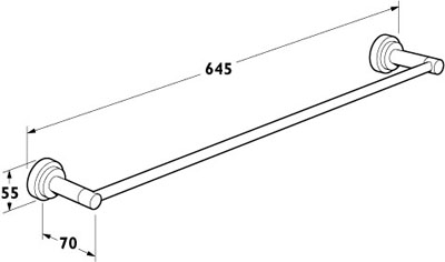 Technical image of Deva Abbie Towel Rail 640mm (Chrome).