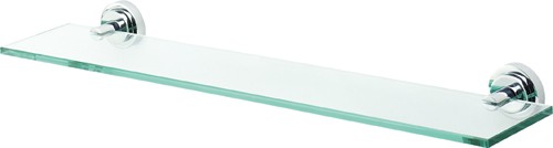 Larger image of Deva Abbie Glass Shelf 600 x 130mm (Chrome).