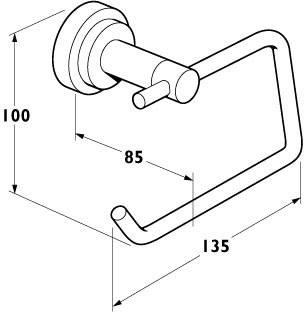 Technical image of Deva Abbie Toilet Roll Holder (Chrome).