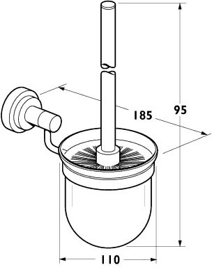 Technical image of Deva Abbie Toilet Brush Holder (Chrome).