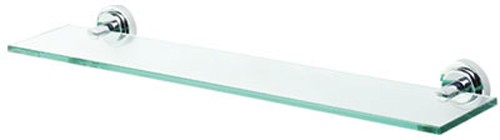 Larger image of Deva Madison Glass Shelf 600 x 130mm (Chrome).