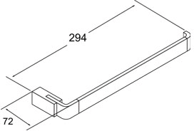 Technical image of Deva Edge Towel Bar 294mm (Chrome).