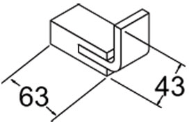 Technical image of Deva Edge Robe Hook (Chrome).