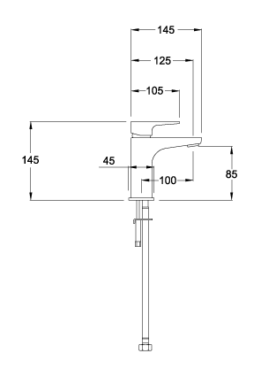 Technical image of Methven Amio Basin Mixer Tap (Chrome).