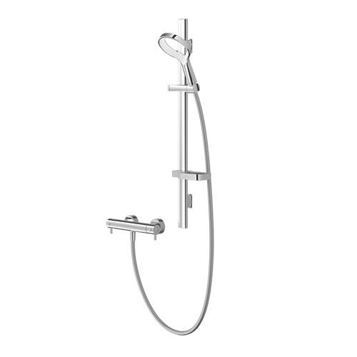 Larger image of Methven Aurajet Aio Cool Thermostatic Bar Shower Kit (Chrome & White).
