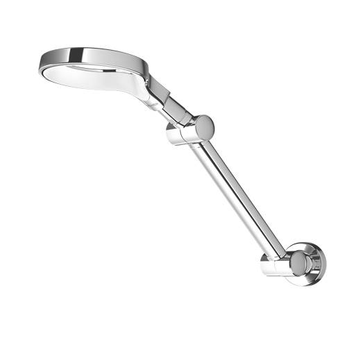 Larger image of Methven Aurajet Aio Hi-Rise Shower Head & Arm (Chrome & White).