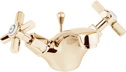 Larger image of Deva Artesian Mono Basin Mixer Tap With Pop Up Waste (Gold).