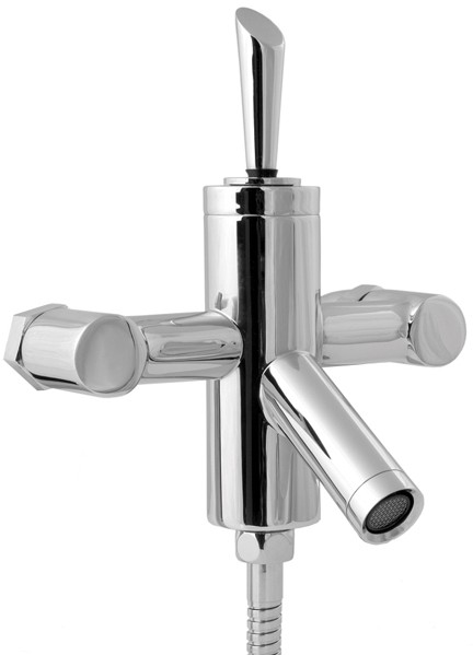 Larger image of Deva Catalyst Wall Mounted Bath Shower Mixer Tap With Shower Kit.