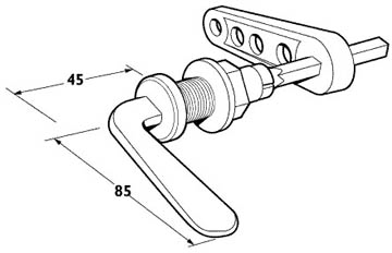 Technical image of Deva Spares Contract Toilet Cistern Lever (Chrome).