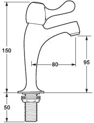 Technical image of Deva Lever Action Lever High Neck Sink Taps (Pair).