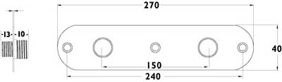 Technical image of Deva Combi Modern Thermostatic Shower Kit With Wall Plate (Chrome).