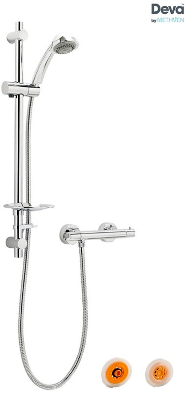 Larger image of Deva Combi Thermostatic Bar Shower Valve With Multi Mode Kit & Flow Regulator.