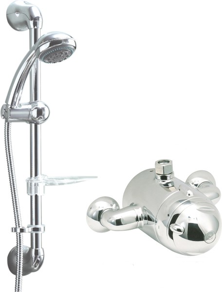 Larger image of Deva Azure Thermostatic Exposed Shower Kit (Chrome).