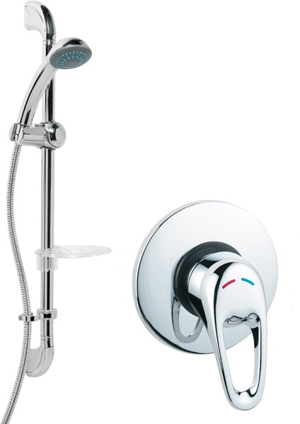 Larger image of Deva Excel Manual Concealed Shower Kit (Chrome).