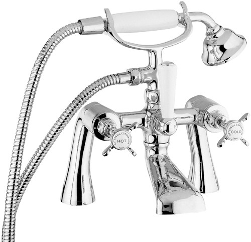 Larger image of Deva Coronation 3/4" Bath Shower Mixer Tap With Shower Kit (Chrome).