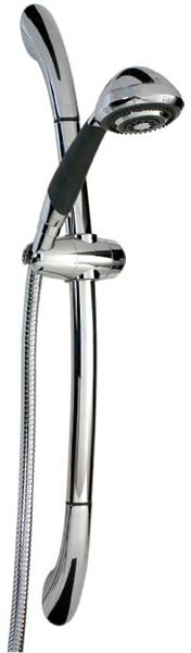 Larger image of Deva Shower Kits Curved Riser Rail Kit With Multi Function Handset (Chrome).