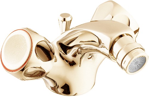 Larger image of Deva Profile Mono Bidet Mixer Tap With Pop Up Waste (Gold).