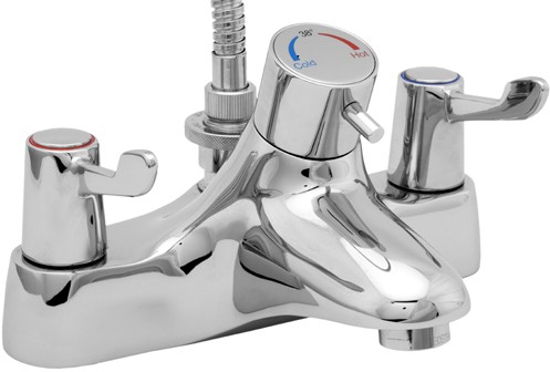 Larger image of Deva Thermostatic TMV2 Thermostatic Bath Shower Mixer Tap With Shower Kit.