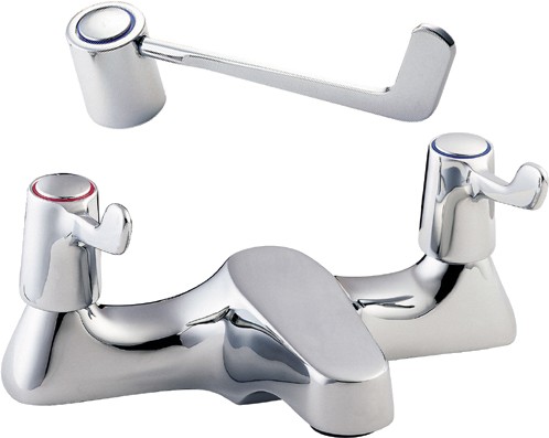 Larger image of Deva Lever Action Lever Bath Filler Tap With 6" Long Handles.