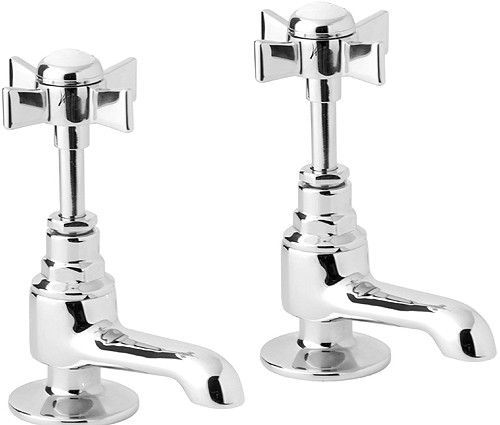 Larger image of Deva Durham Basin Taps (Pair, Chrome).