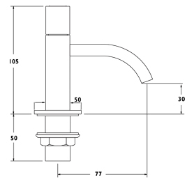 Technical image of Deva Edge Basin Taps (Pair).