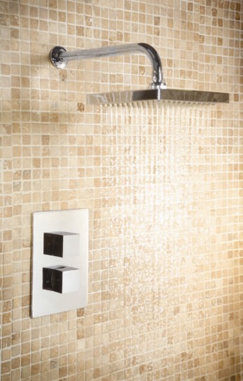 Example image of Deva Edge 1/2" Twin Concealed Thermostatic Shower Valve (Chrome).