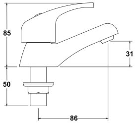 Technical image of Deva Eider Basin Taps (Pair, Chrome).