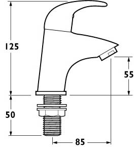 Technical image of Deva Elan Maxi Basin Taps (Pair).