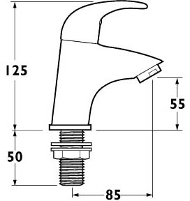 Technical image of Deva Elan Maxi Bath Taps (Pair).