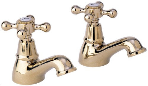 Larger image of Deva Empire Basin Taps (Pair, Gold).