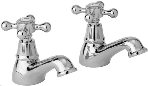 Larger image of Deva Empire Basin Taps (Pair, Chrome).