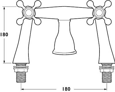 Technical image of Deva Empire Bath Filler Tap (Chrome).