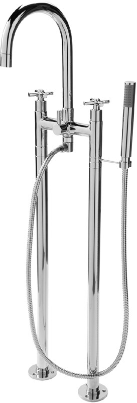 Larger image of Deva Expression Bath Shower Mixer Tap With Stand Pipes And Shower Kit.